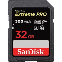 SanDisk Extreme PRO 300MBs UHS-II Class 10 V90 SDHC Card 32GB